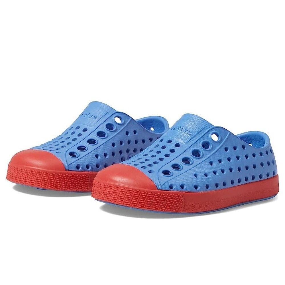 Native Shoes Jefferson Toddler C4 Resting Blue Hyper Red Slip-On Shoes ZOGG2598